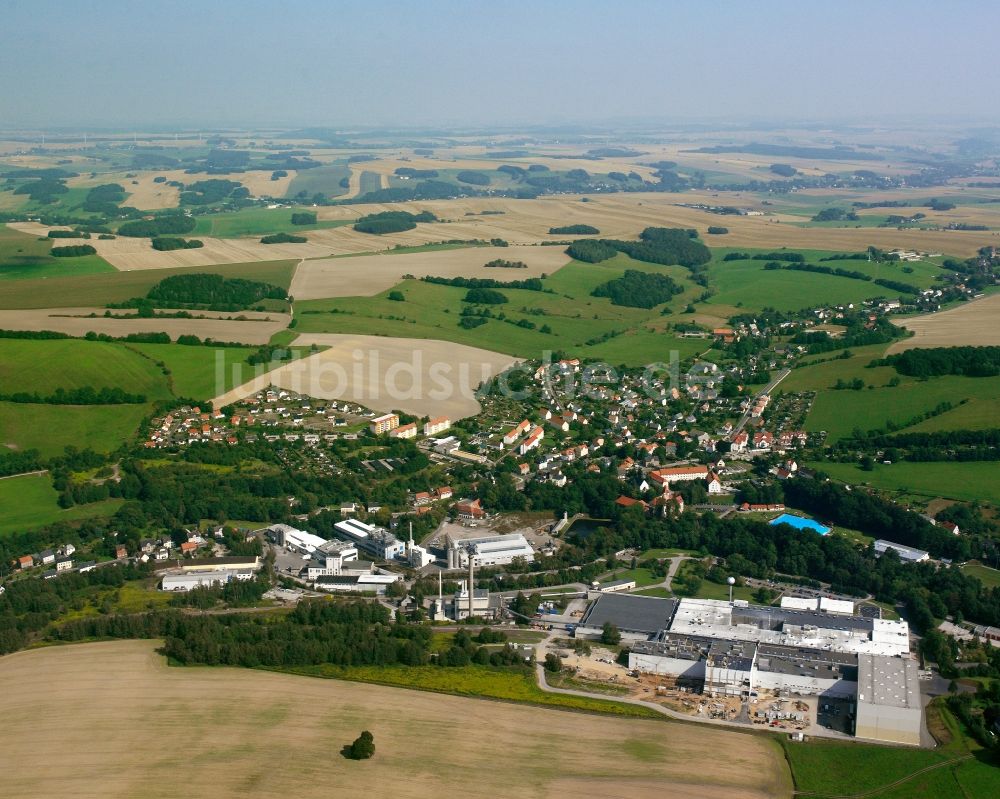 Weißenborn/Erzgebirge von oben - Dorfkern am Feldrand in Weißenborn/Erzgebirge im Bundesland Sachsen, Deutschland