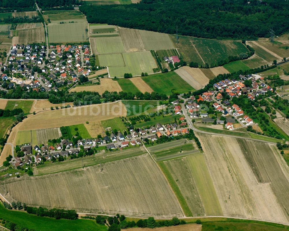 Luftbild Weitenung - Dorfkern am Feldrand in Weitenung im Bundesland Baden-Württemberg, Deutschland