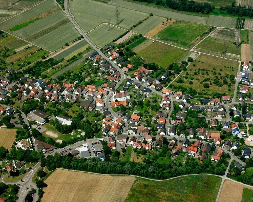 Luftbild Weitenung - Dorfkern am Feldrand in Weitenung im Bundesland Baden-Württemberg, Deutschland