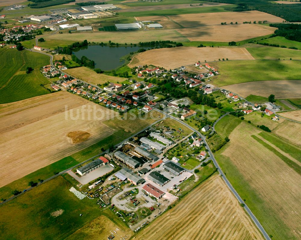 Welxande von oben - Dorfkern am Feldrand in Welxande im Bundesland Sachsen, Deutschland