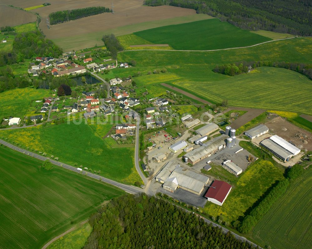 Luftaufnahme Wenigenauma - Dorfkern am Feldrand in Wenigenauma im Bundesland Thüringen, Deutschland