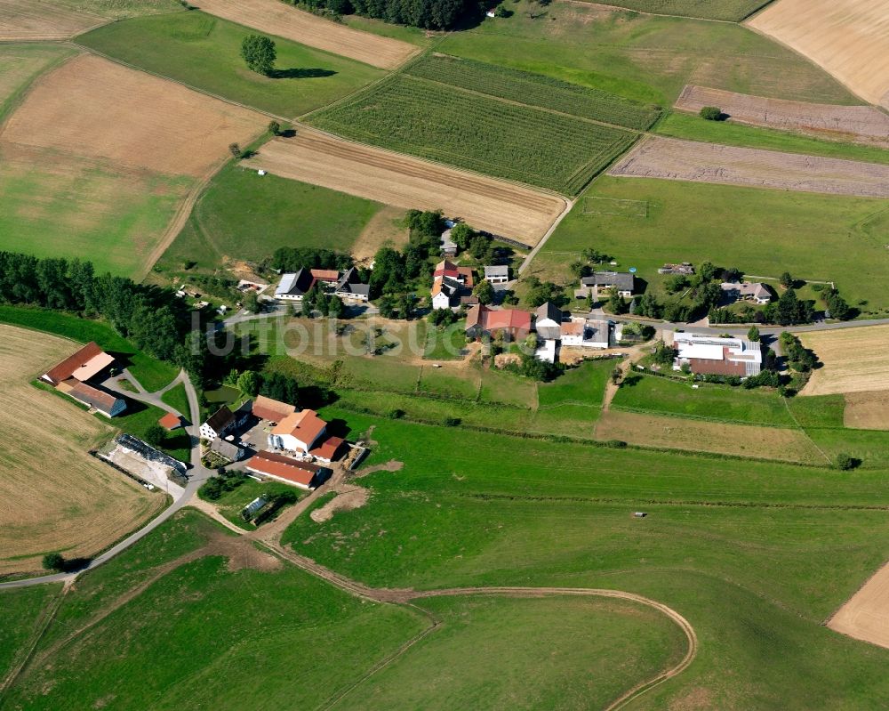 Luftbild Wersau - Dorfkern am Feldrand in Wersau im Bundesland Hessen, Deutschland