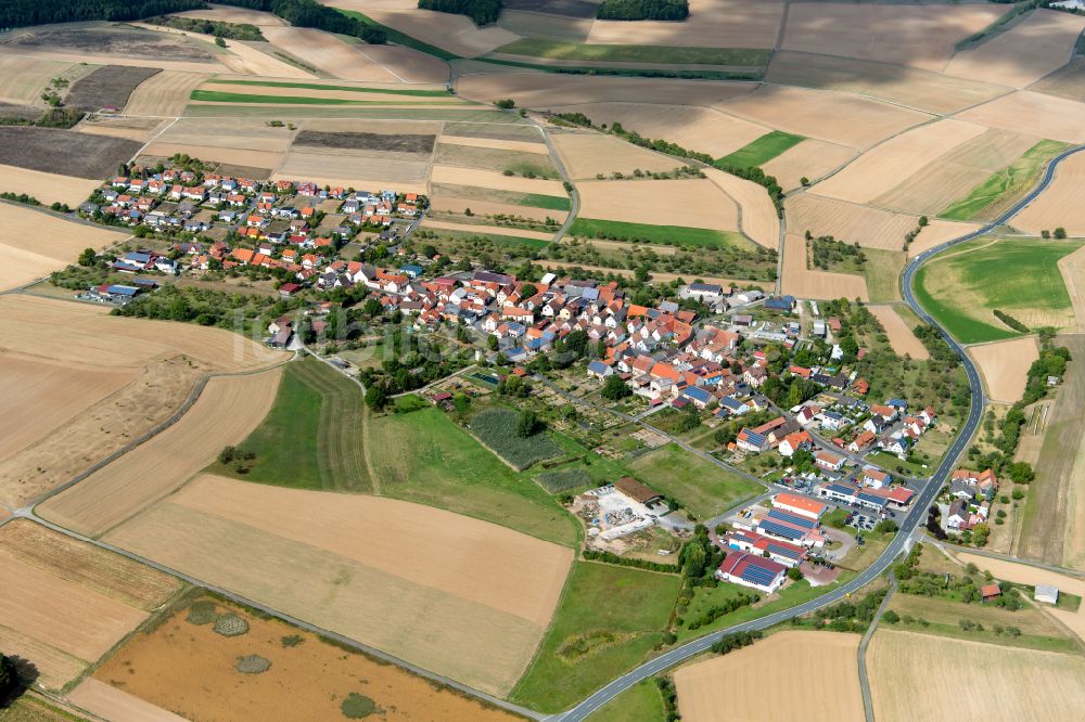 Luftbild Weyersfeld - Dorfkern am Feldrand in Weyersfeld im Bundesland Bayern, Deutschland