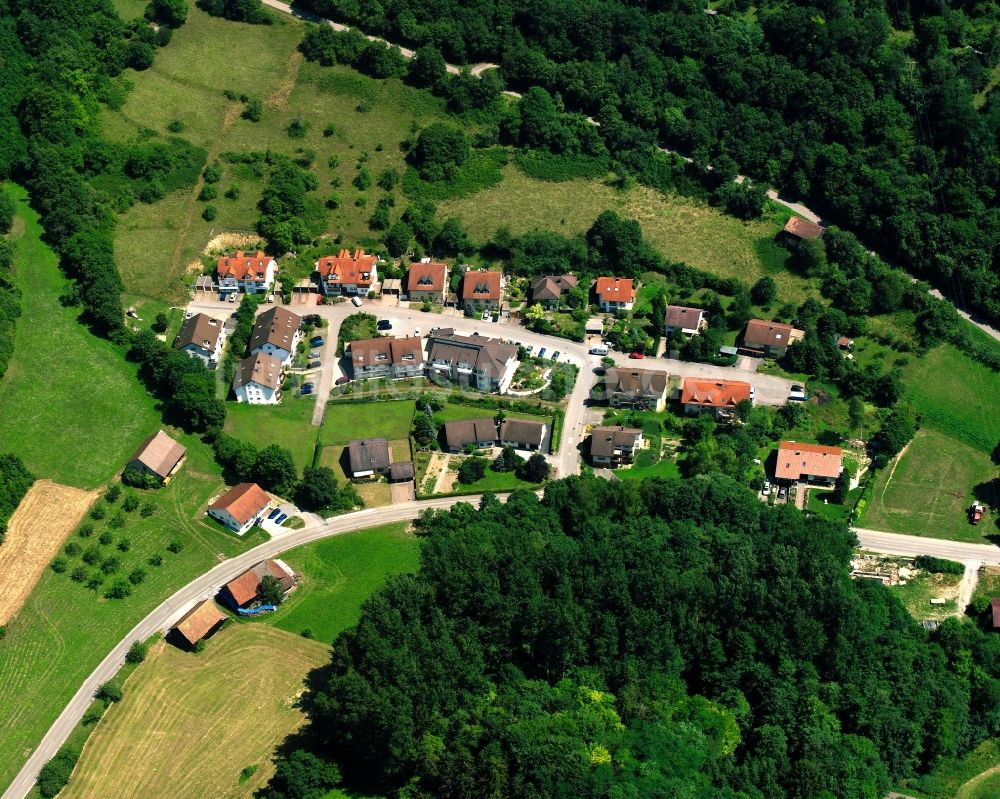 Widdern aus der Vogelperspektive: Dorfkern am Feldrand in Widdern im Bundesland Baden-Württemberg, Deutschland