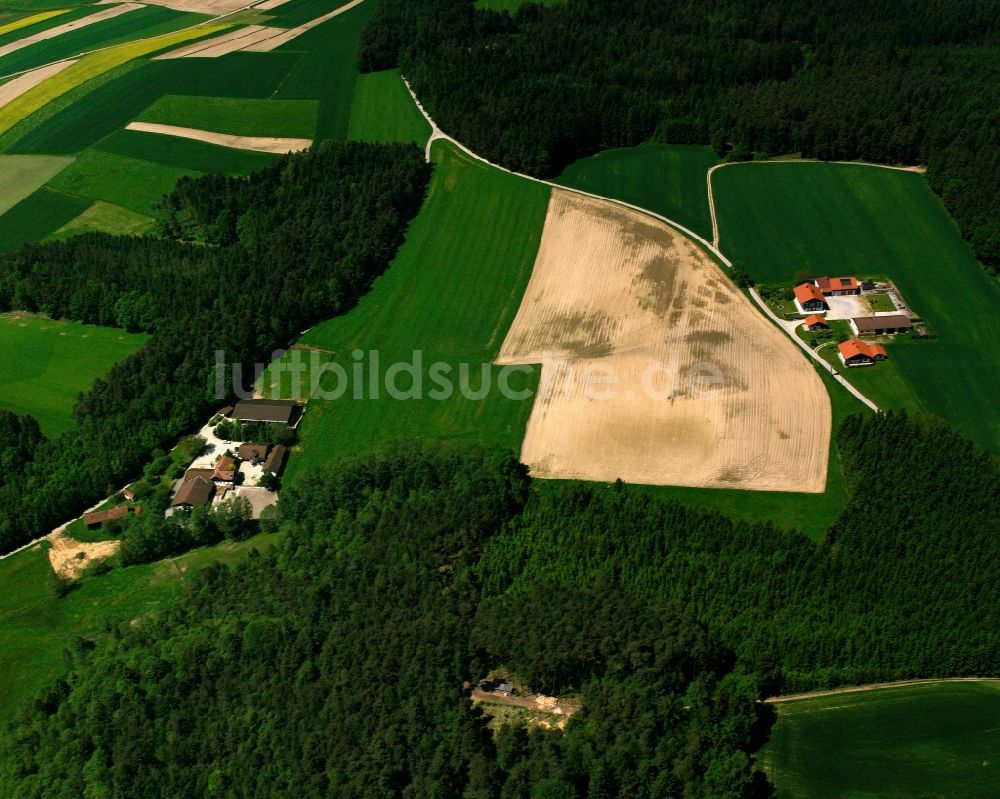 Wimpersing von oben - Dorfkern am Feldrand in Wimpersing im Bundesland Bayern, Deutschland