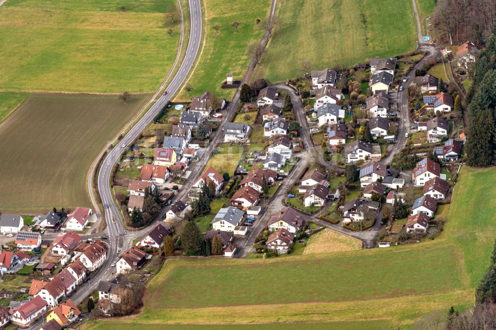 Luftaufnahme Wittelbach - Dorfkern am Feldrand in Wittelbach im Bundesland Baden-Württemberg, Deutschland