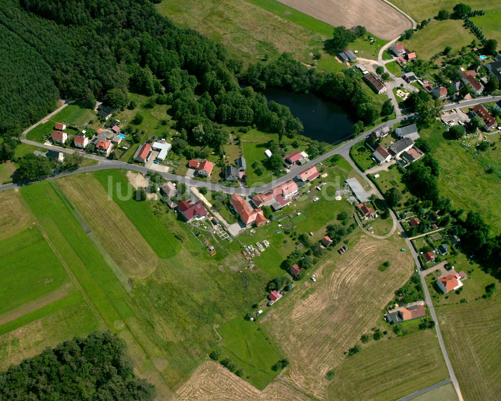 Luftbild Würschnitz - Dorfkern am Feldrand in Würschnitz im Bundesland Sachsen, Deutschland