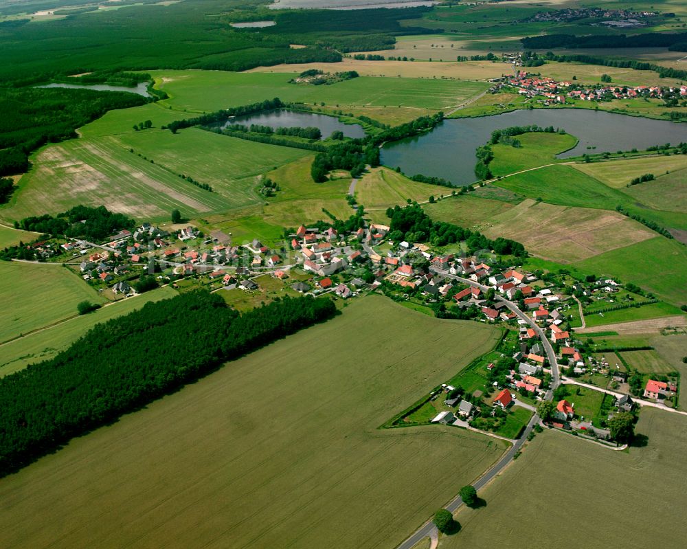 Luftaufnahme Würschnitz - Dorfkern am Feldrand in Würschnitz im Bundesland Sachsen, Deutschland