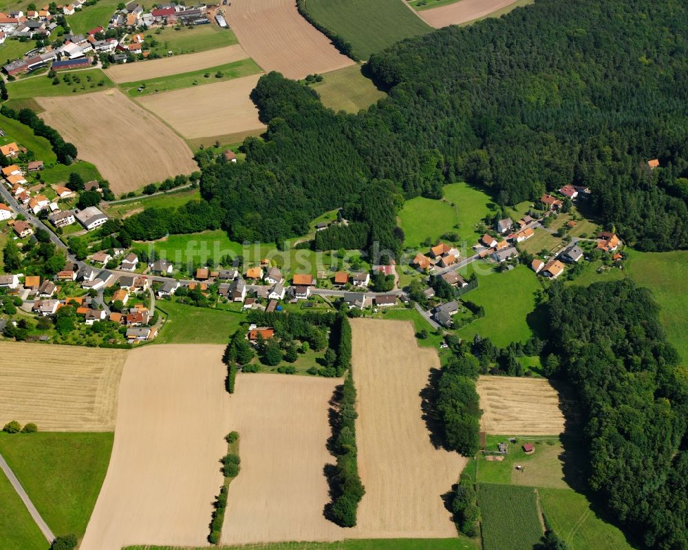 Würzberg von oben - Dorfkern am Feldrand in Würzberg im Bundesland Hessen, Deutschland