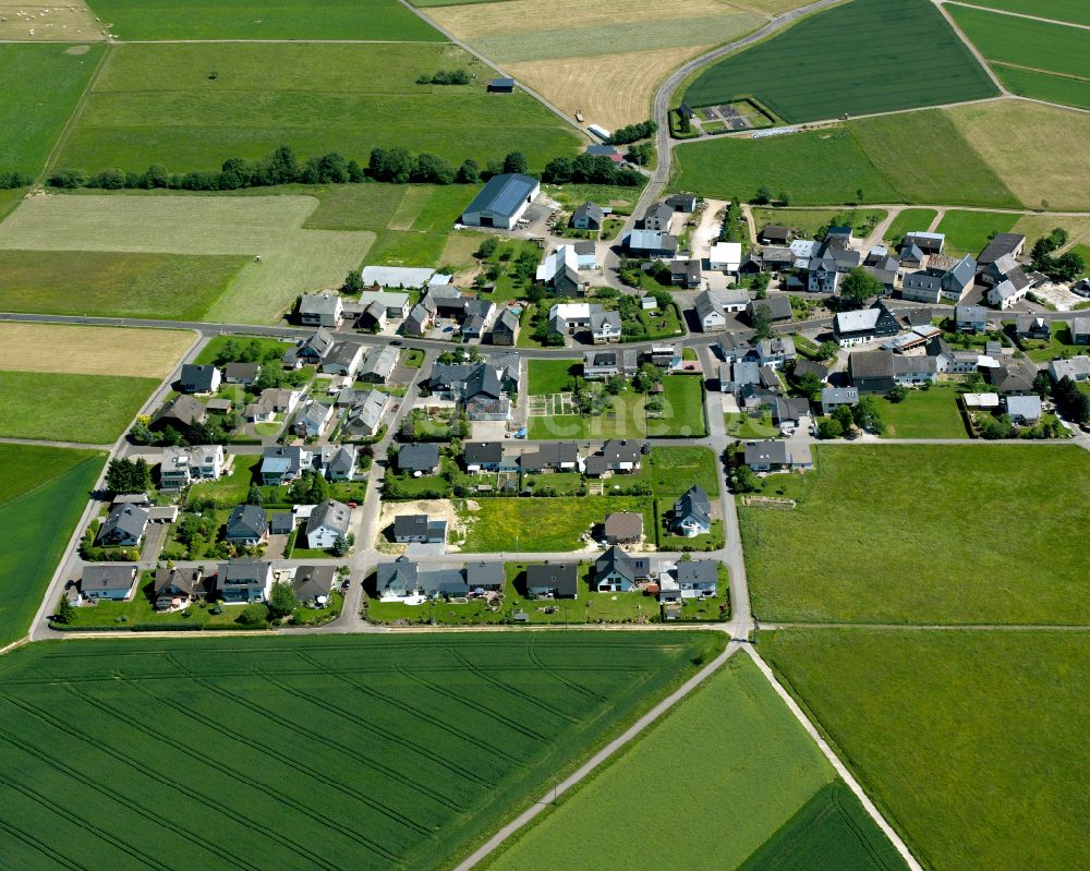 Wüschheim aus der Vogelperspektive: Dorfkern am Feldrand in Wüschheim im Bundesland Rheinland-Pfalz, Deutschland