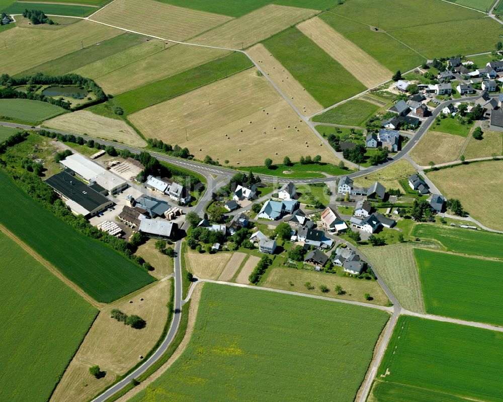 Luftbild Wüschheim - Dorfkern am Feldrand in Wüschheim im Bundesland Rheinland-Pfalz, Deutschland