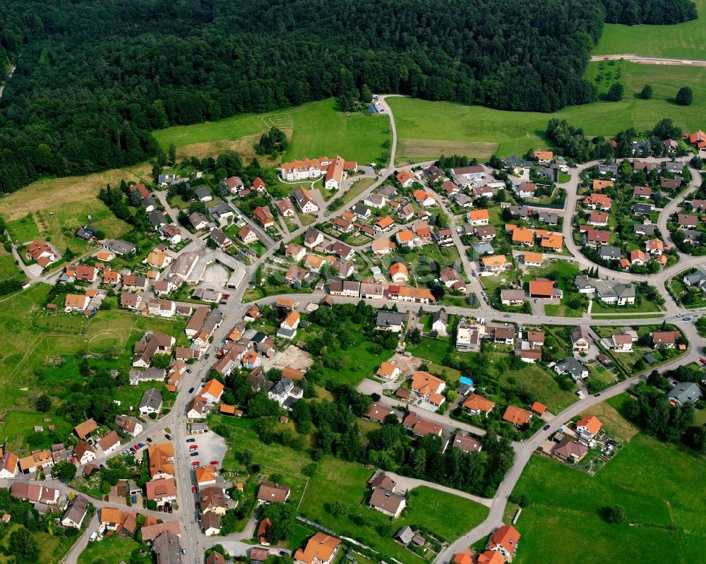 Luftbild Wüstenrot - Dorfkern am Feldrand in Wüstenrot im Bundesland Baden-Württemberg, Deutschland