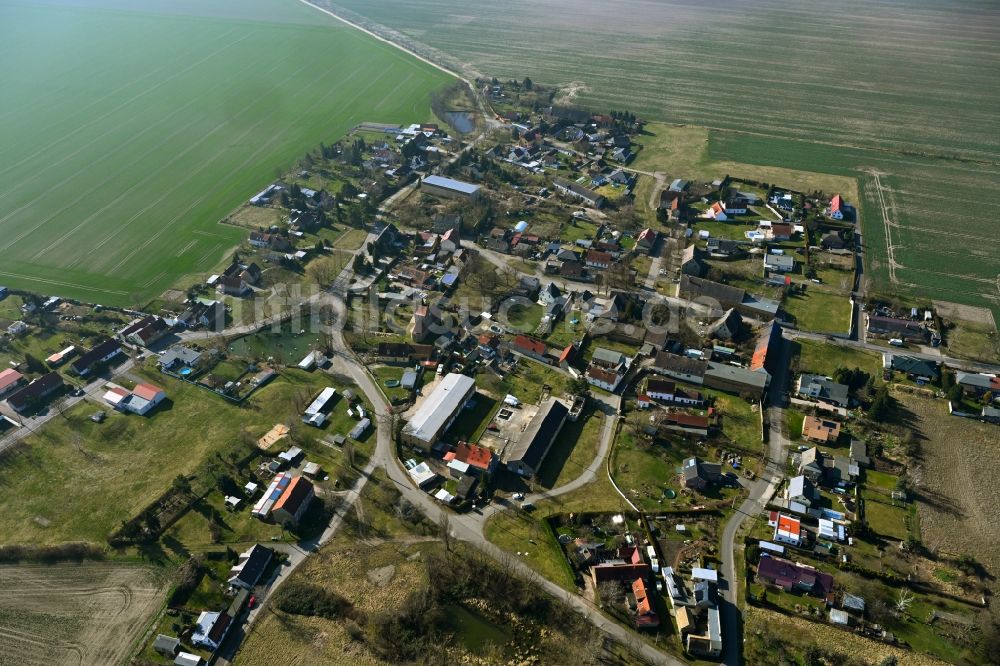 Luftbild Zaasch - Dorfkern am Feldrand in Zaasch im Bundesland Sachsen, Deutschland