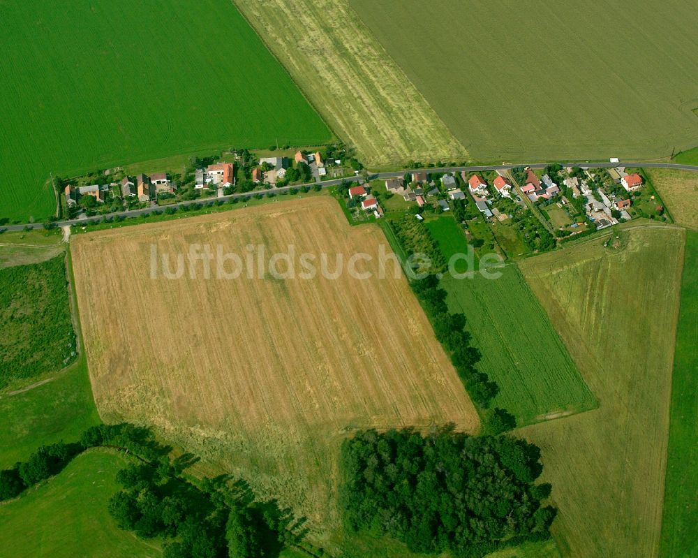 Zabeltitz von oben - Dorfkern am Feldrand in Zabeltitz im Bundesland Sachsen, Deutschland