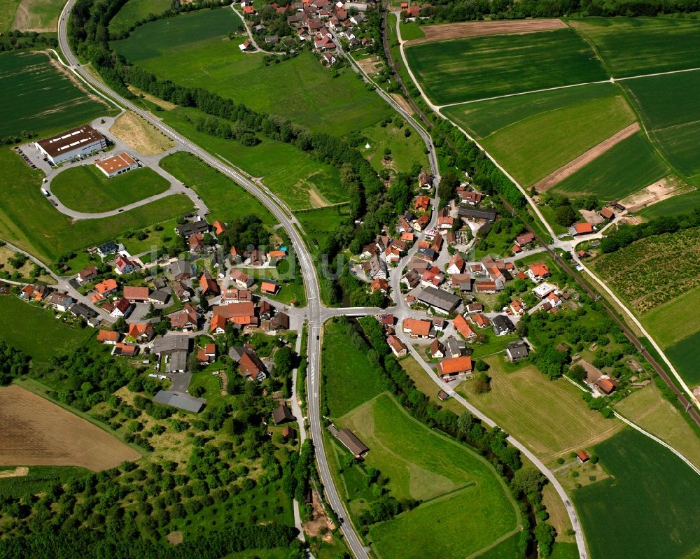 Luftbild Zell - Dorfkern am Feldrand in Zell im Bundesland Baden-Württemberg, Deutschland