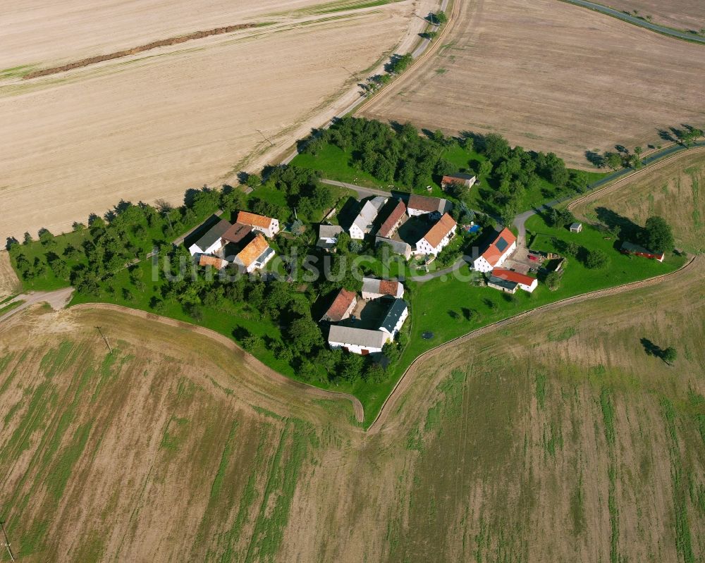 Luftaufnahme Zschauitz - Dorfkern am Feldrand in Zschauitz im Bundesland Sachsen, Deutschland