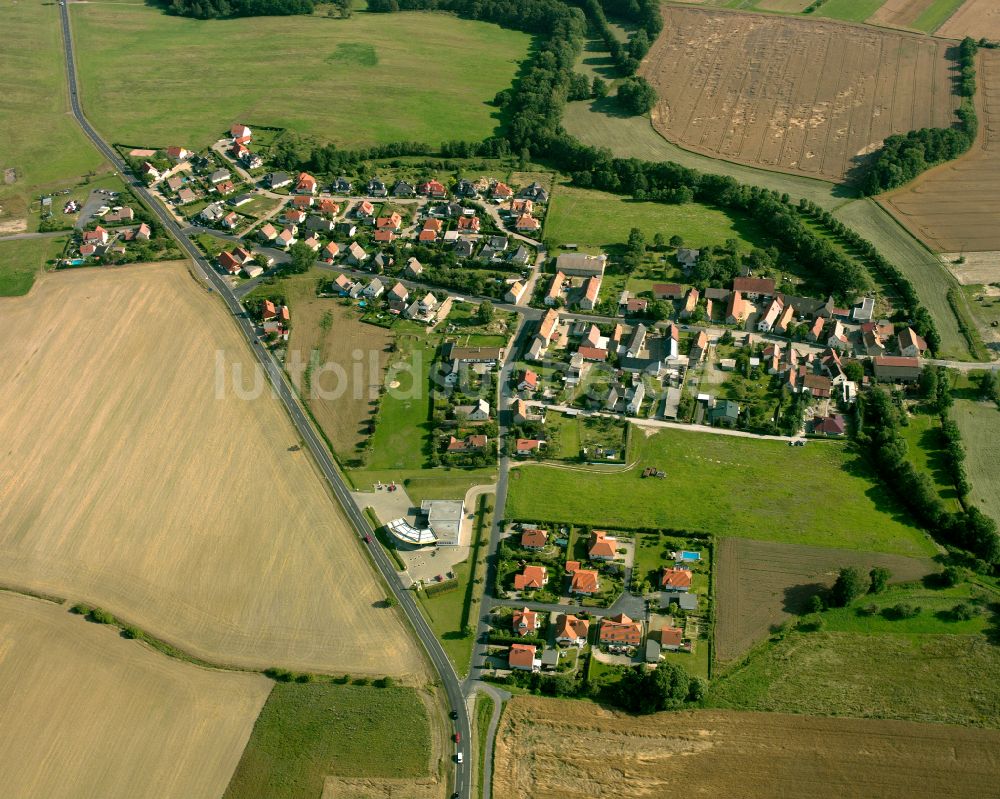 Zschauitz aus der Vogelperspektive: Dorfkern am Feldrand in Zschauitz im Bundesland Sachsen, Deutschland