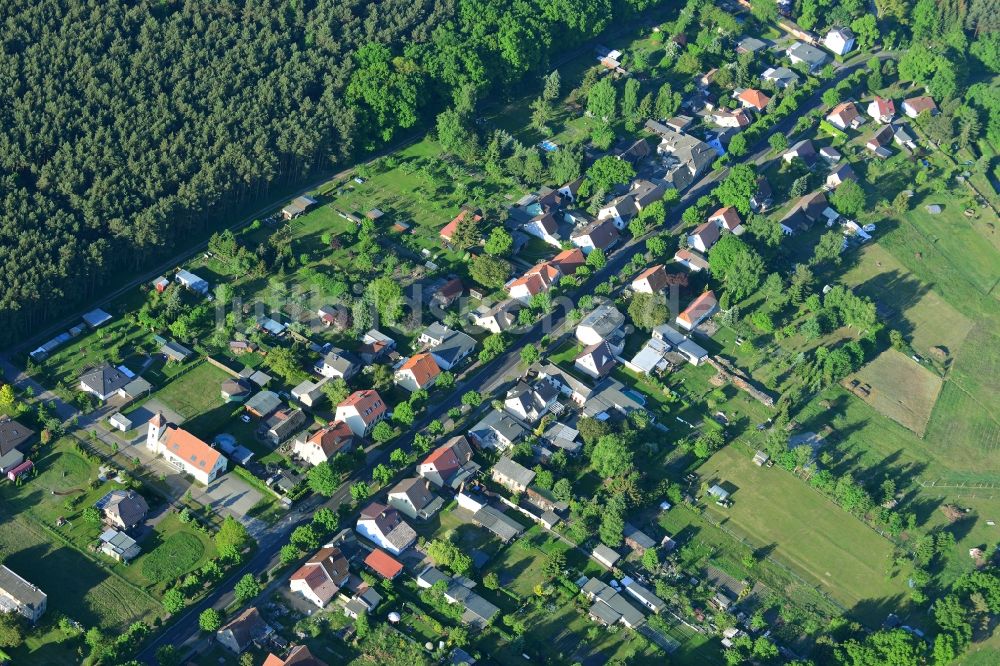 Freienhagen, Liebenwalde von oben - Dorfkern in Freienhagen, Liebenwalde im Bundesland Brandenburg