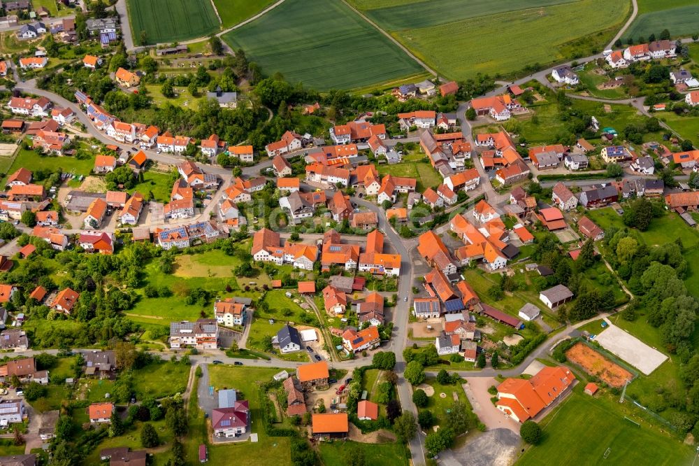 Luftbild Gellershausen - Dorfkern in Gellershausen im Bundesland Hessen, Deutschland