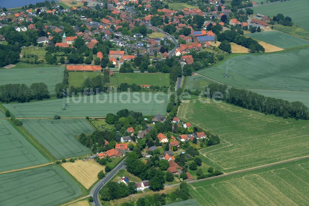 Groß Munzel von oben - Dorfkern in Groß Munzel im Bundesland Niedersachsen