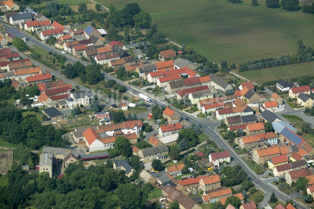 Großenhain von oben - Dorfkern in Großenhain im Bundesland Sachsen