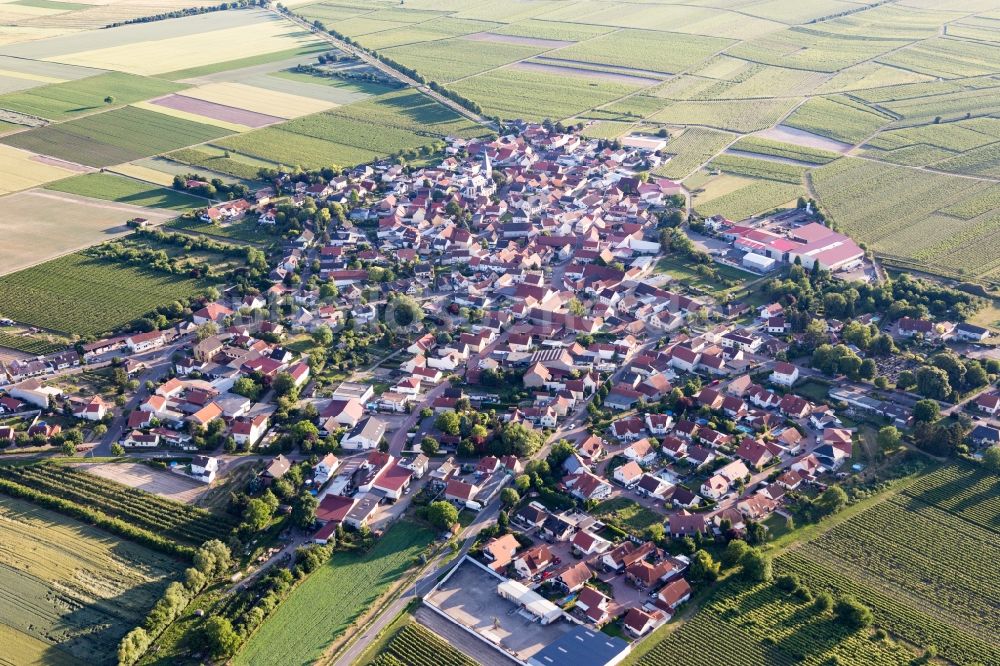 Luftaufnahme Gundheim - Dorfkern in Gundheim im Bundesland Rheinland-Pfalz, Deutschland