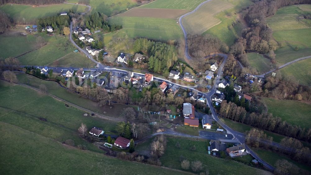 Luftbild Hennef (Sieg) - Dorfkern von Hanfmühle im Bundesland Nordrhein-Westfalen, Deutschland