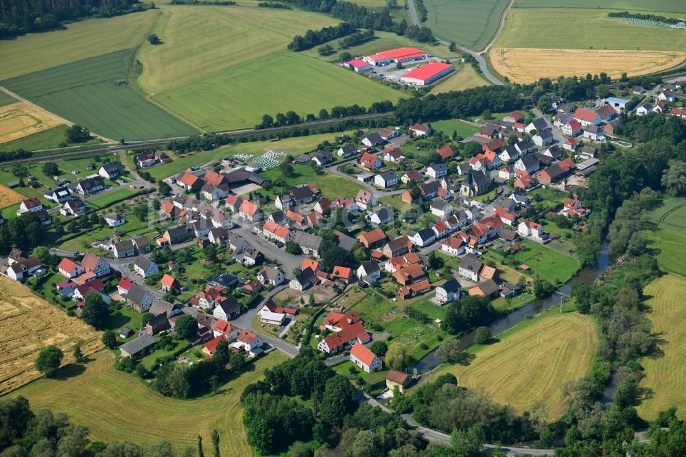 Luftbild Haueda - Dorfkern in Haueda im Bundesland Hessen, Deutschland