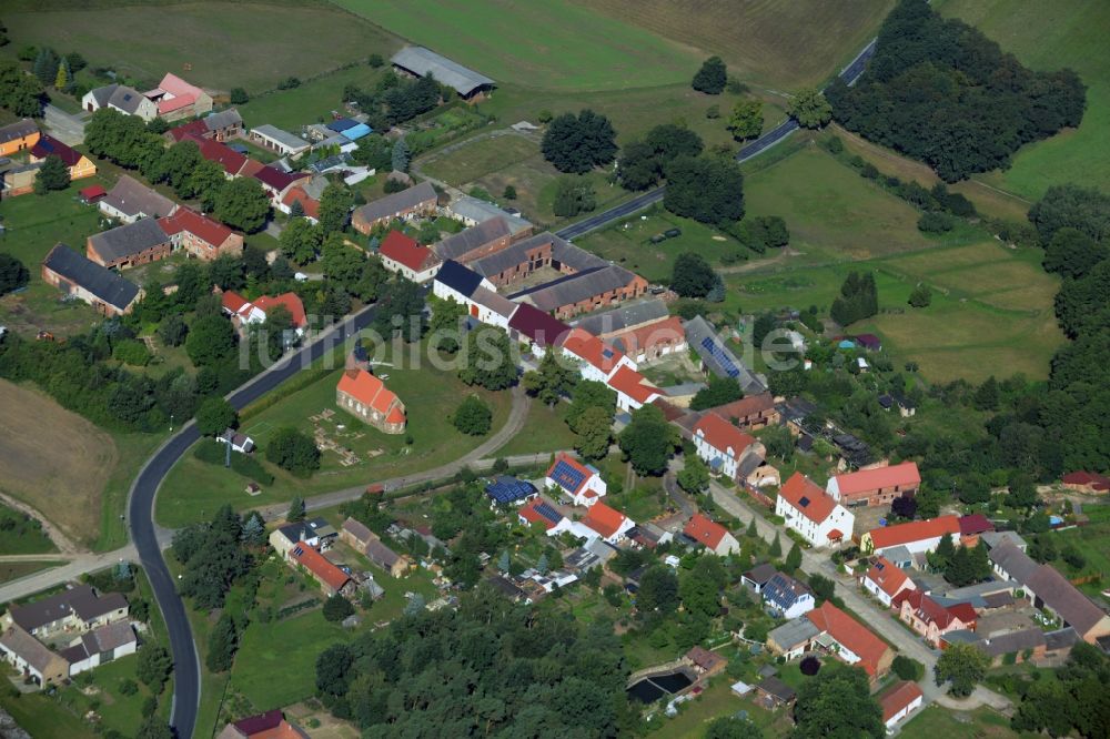 Hohenwerbig von oben - Dorfkern in Hohenwerbig im Bundesland Brandenburg