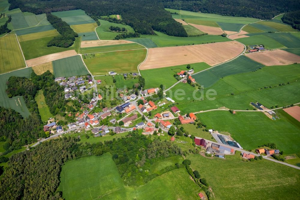 Hörle aus der Vogelperspektive: Dorfkern in Hörle im Bundesland Hessen, Deutschland