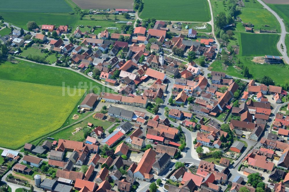 Luftbild Iphofen - Dorfkern in Iphofen im Bundesland Bayern