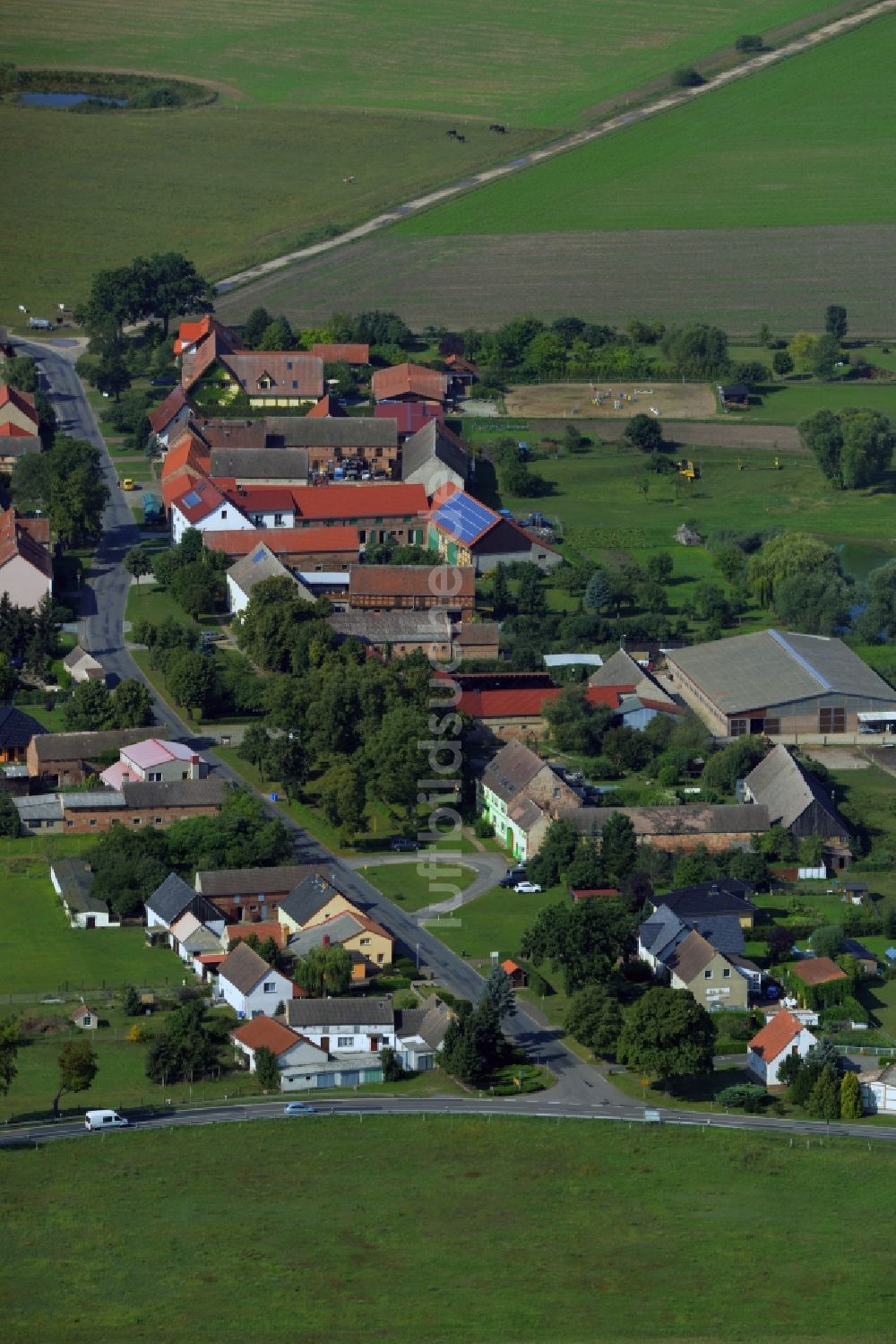 Luftbild Jeserig Niederwerbig - Dorfkern in Jeserig Niederwerbig im Bundesland Brandenburg