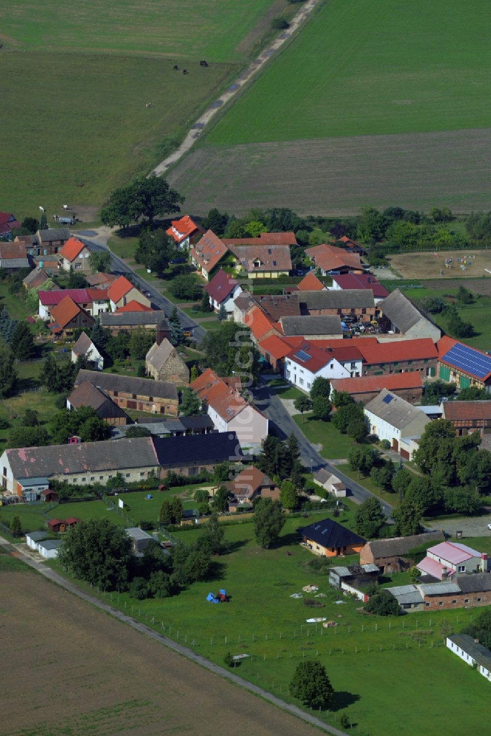 Luftaufnahme Jeserig Niederwerbig - Dorfkern in Jeserig Niederwerbig im Bundesland Brandenburg