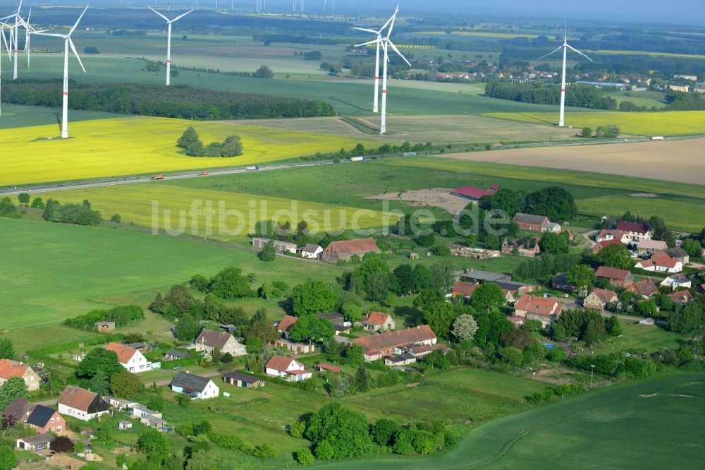 Könkendorf von oben - Dorfkern in Könkendorf im Bundesland Brandenburg