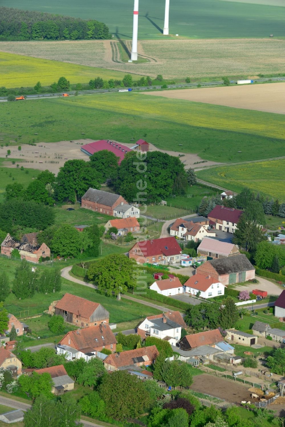 Luftaufnahme Könkendorf - Dorfkern in Könkendorf im Bundesland Brandenburg