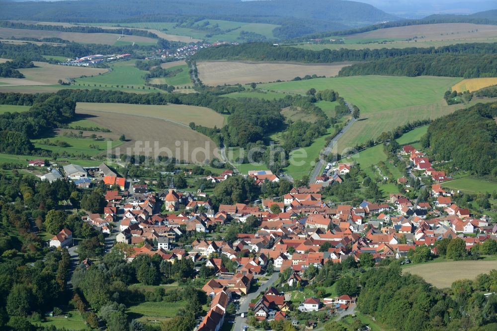 Luftaufnahme Kreuzebra - Dorfkern in Kreuzebra im Bundesland Thüringen