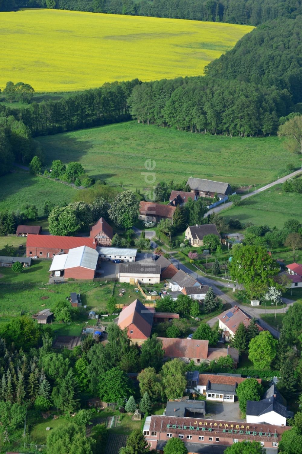 Luftbild Kuckuk, Pritzwalk - Dorfkern in Kuckuk, Pritzwalk im Bundesland Brandenburg