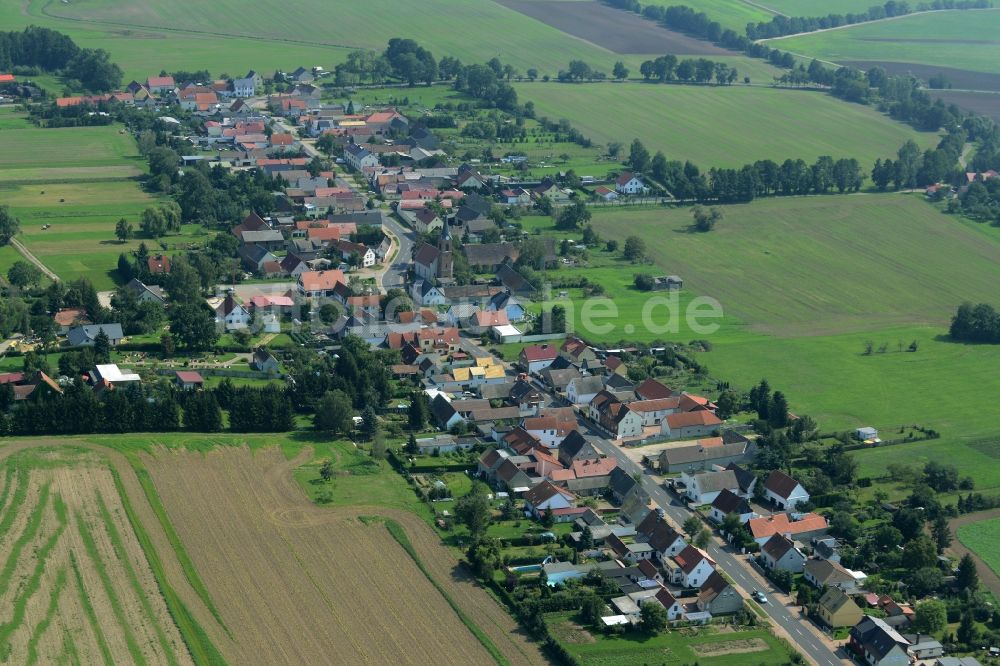 Luftaufnahme Laußig - Dorfkern in Laußig im Bundesland Sachsen