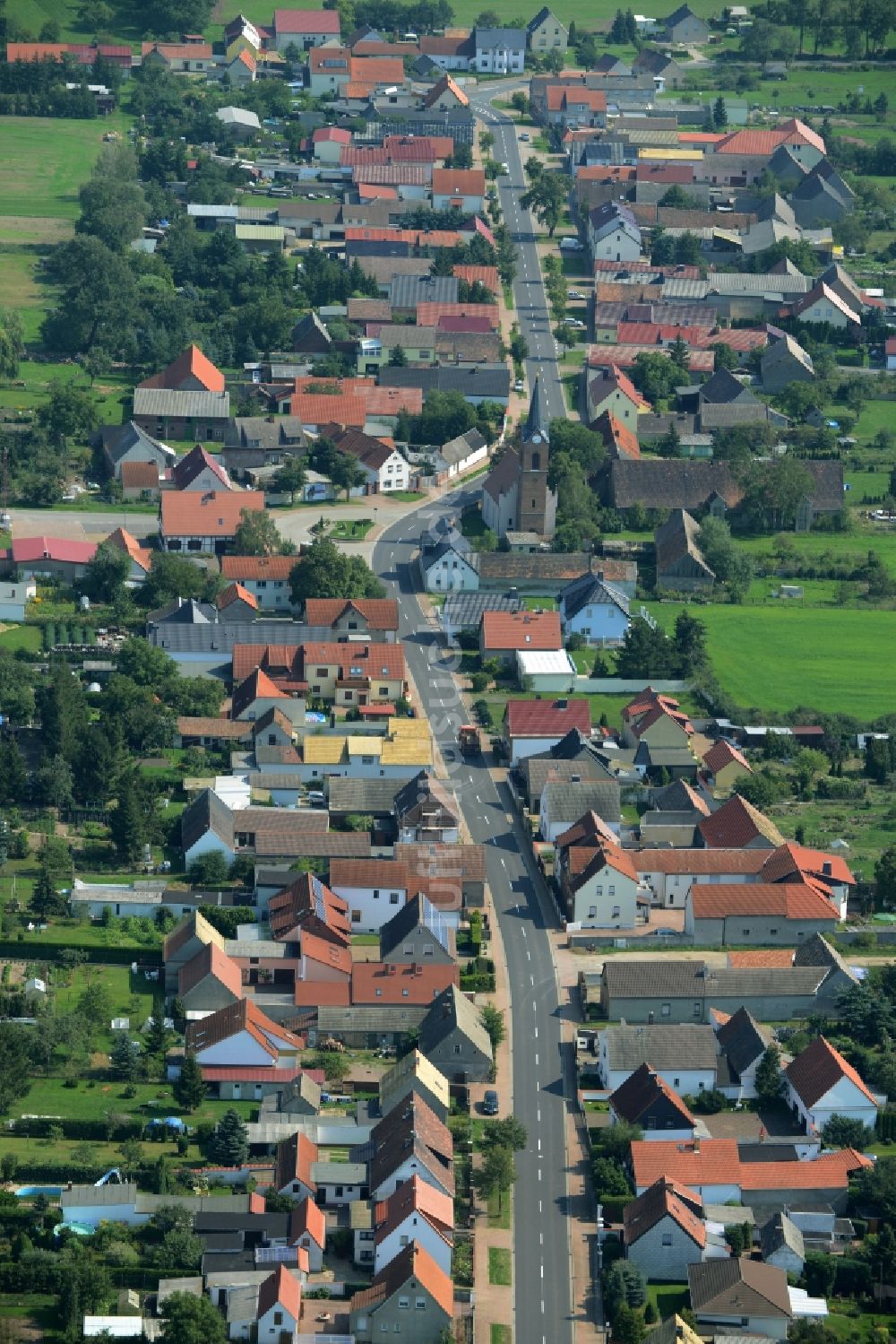 Luftbild Laußig - Dorfkern in Laußig im Bundesland Sachsen