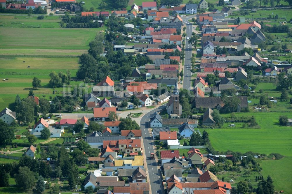 Luftaufnahme Laußig - Dorfkern in Laußig im Bundesland Sachsen