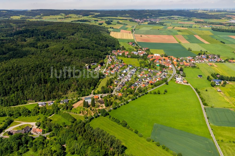 Luftaufnahme Lengefeld - Dorfkern in Lengefeld im Bundesland Hessen, Deutschland