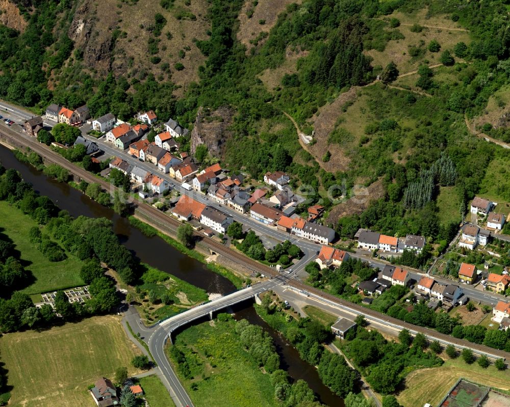 Martinstein von oben - Dorfkern in Martinstein im Bundesland Rheinland-Pfalz