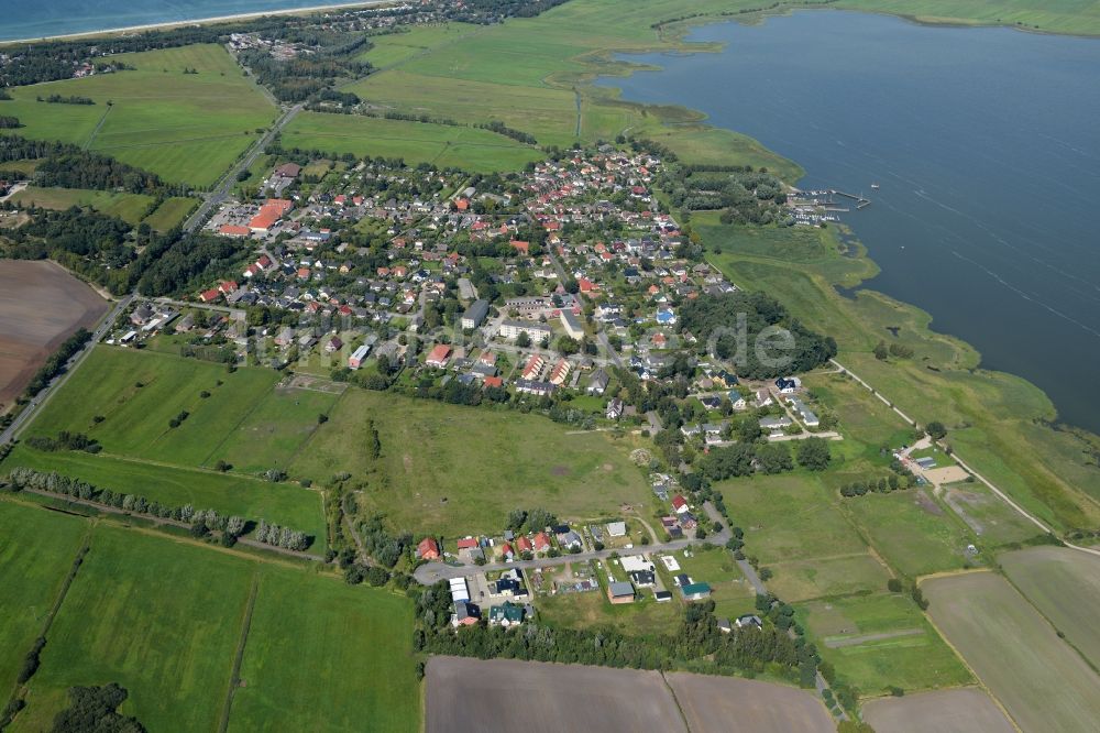 Dierhagen aus der Vogelperspektive: Dorfkern am Meeres- Küstenbereich der Ostsee im Ortsteil Dändorf in Dierhagen im Bundesland Mecklenburg-Vorpommern