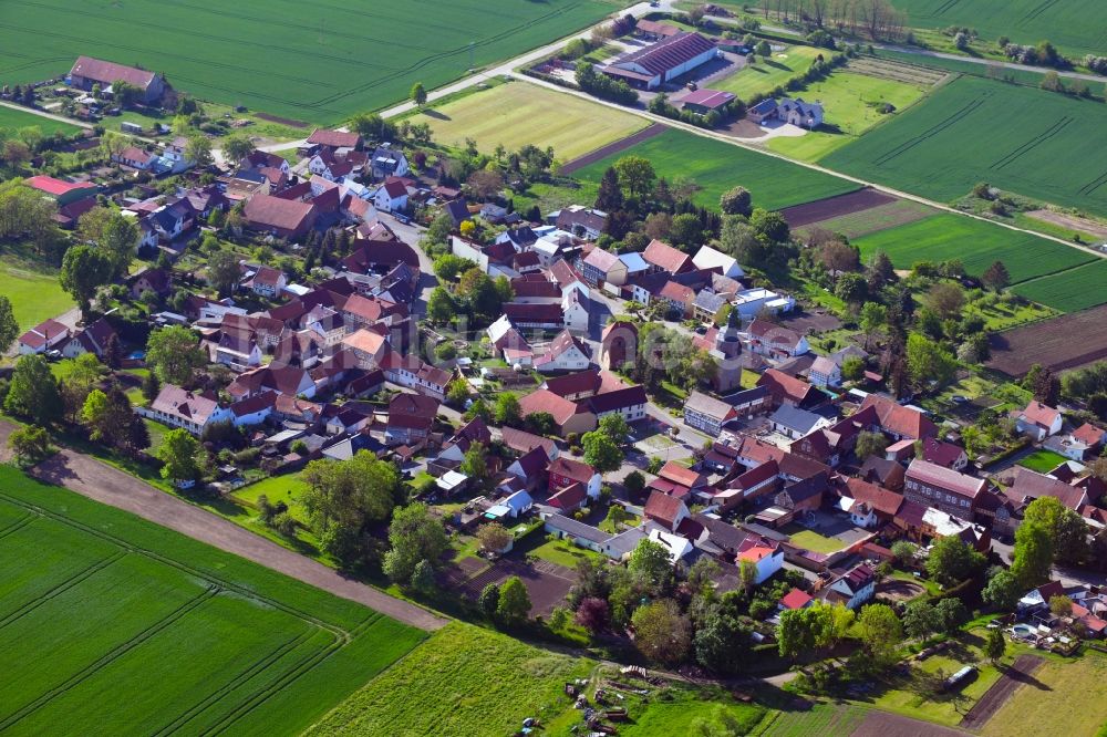 Luftbild Mehrstedt - Dorfkern in Mehrstedt im Bundesland Thüringen, Deutschland