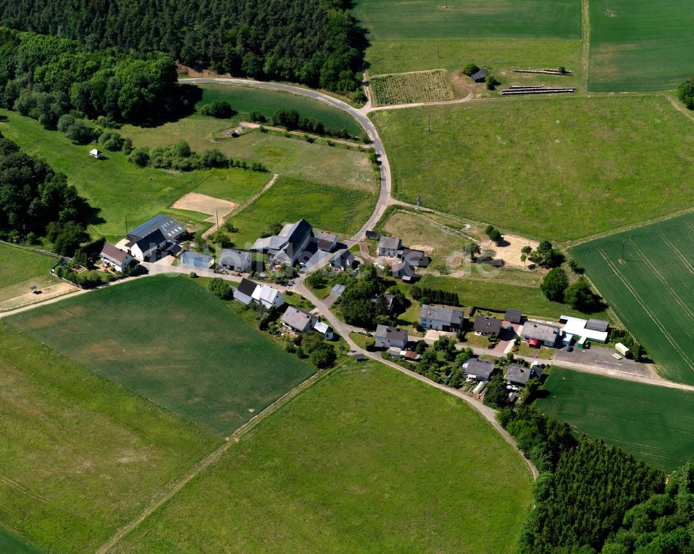 Mermicherhof, Halsenbach von oben - Dorfkern in Mermicherhof, Halsenbach im Bundesland Rheinland-Pfalz