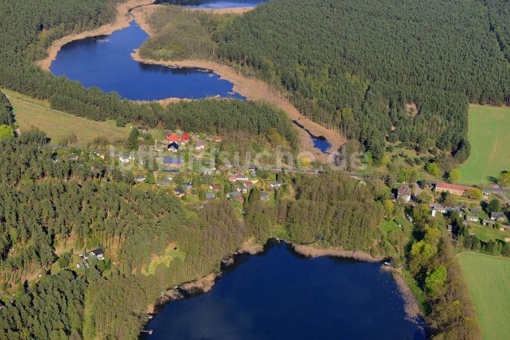 Luftbild Milmersdorf, Ahlimbsmühle - Dorfkern in Milmersdorf, Ahlimbsmühle im Bundesland Brandenburg