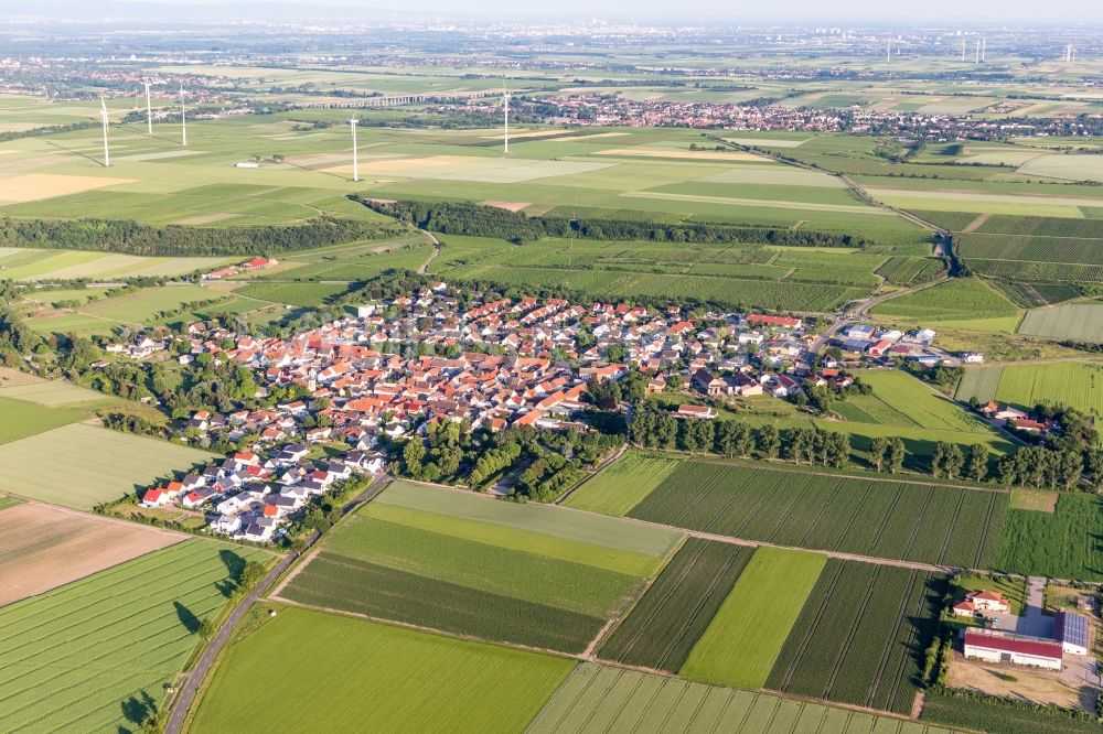 Luftbild Mörstadt - Dorfkern in Mörstadt im Bundesland Rheinland-Pfalz, Deutschland