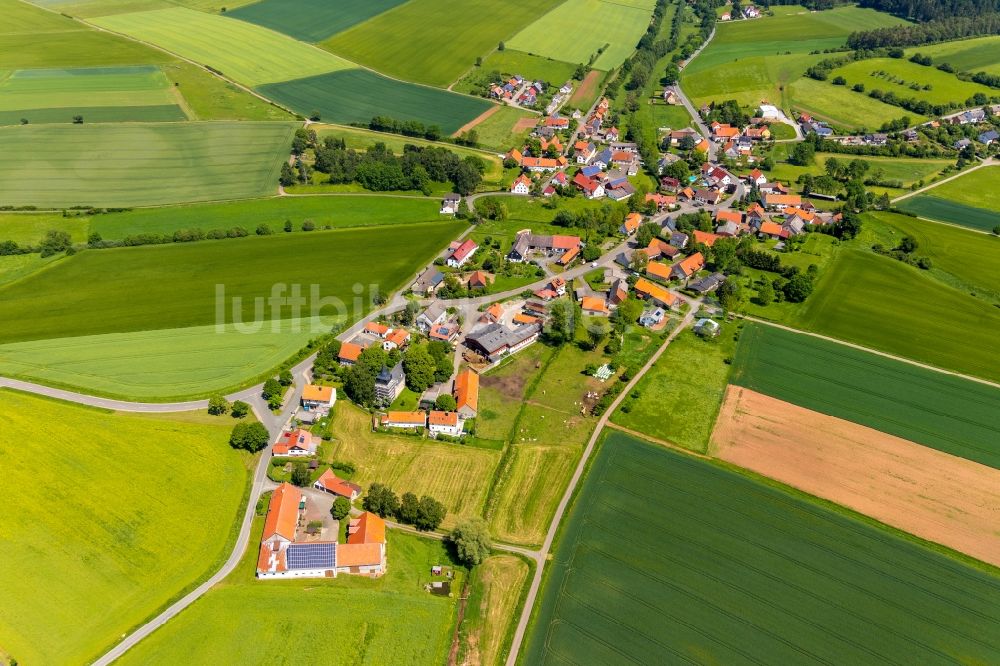 Luftbild Nieder-Ense - Dorfkern in Nieder-Ense im Bundesland Hessen, Deutschland