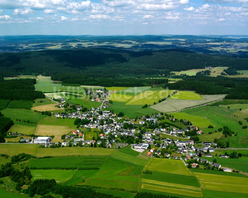 Lippertsgrün von oben - Dorfkern am Rande des Kraftwerkes in Lippertsgrün im Bundesland Bayern, Deutschland