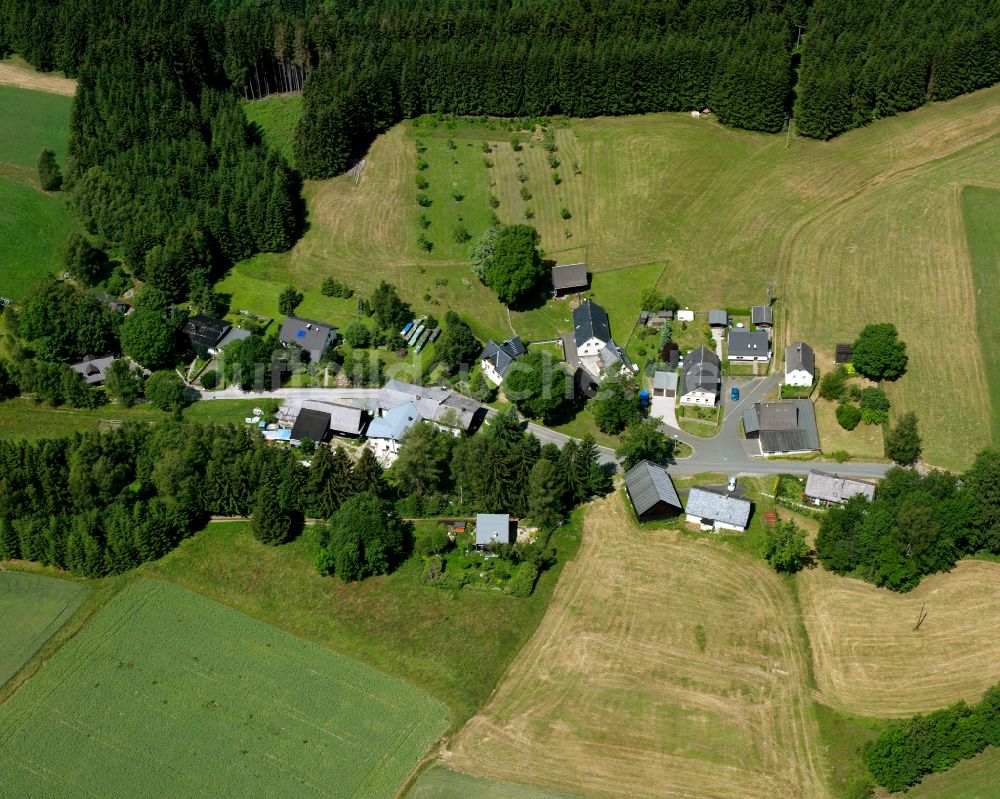 Luftbild Schönbrunn - Dorfkern am Rande des Kraftwerkes in Schönbrunn im Bundesland Bayern, Deutschland